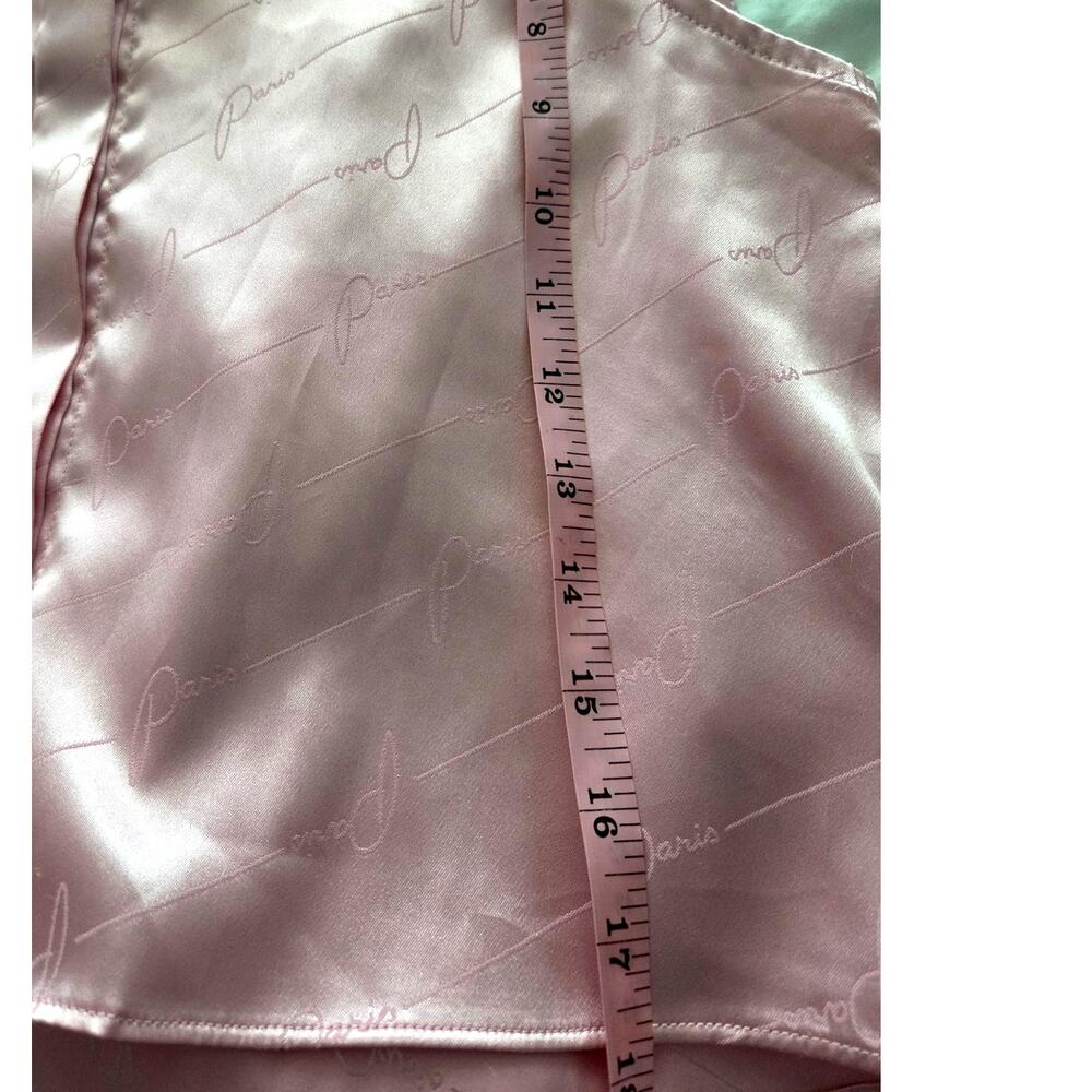 aris Hilton Pink Sleeveless Cropped Button Up Top Contrast Stitch Y2K Size M - Picture 3 of 3